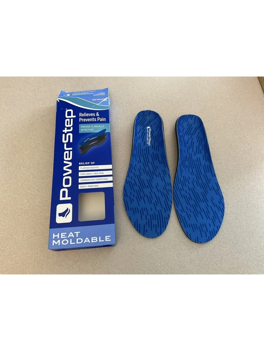 New! PowerStep Heat Moldable Full Length Orthotic Insoles. M-10-10.5. W 11.5-12.